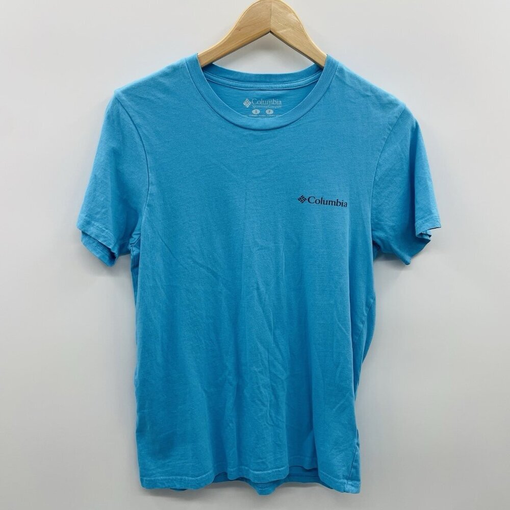 Columbia Sportswear Mens Size Small Short Sleeve Graphic T-Shirt in Blue 1570